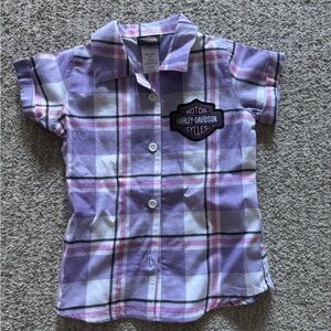 Harley-Davidson Toddler Purple Plaid Shirt
